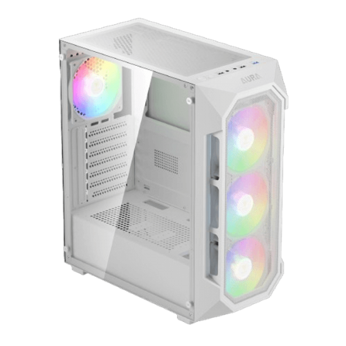 Gamdias Aura GC1 Elite WH V2 ARGB (ATX) Mid Tower Cabinet (White)