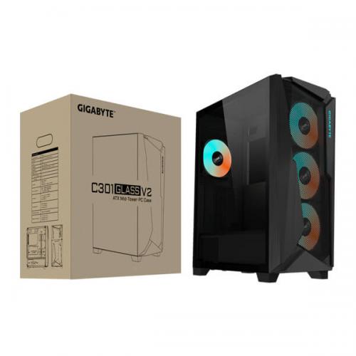 Gigabyte C301 Glass V2 ARGB (E-ATX) Mid Tower Cabinet (Black)