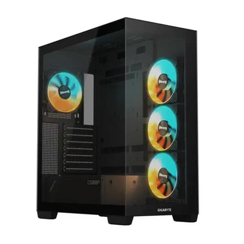 Gigabyte Cabinet C500 Panoramic Stealth Black ARGB Mid Tower, ATX, 360mm-Radiator Support, GB-C500P ST