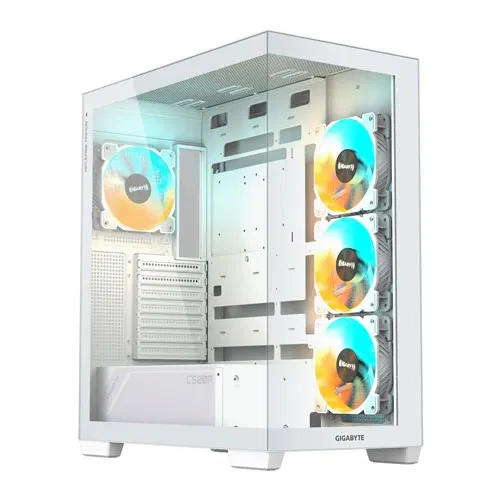 Gigabyte Cabinet C500 Panoramic Stealth ICE White ARGB Mid Tower, ATX, 360mm-Radiator Support, GB-C500PI ST