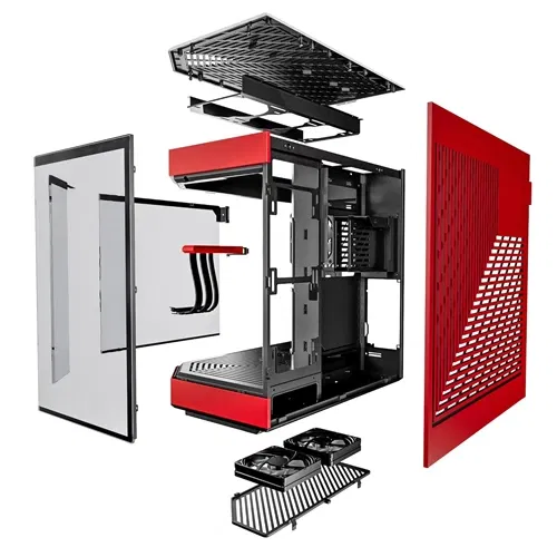 HYTE Y60 E-ATX Mid Tower Red and Black Case