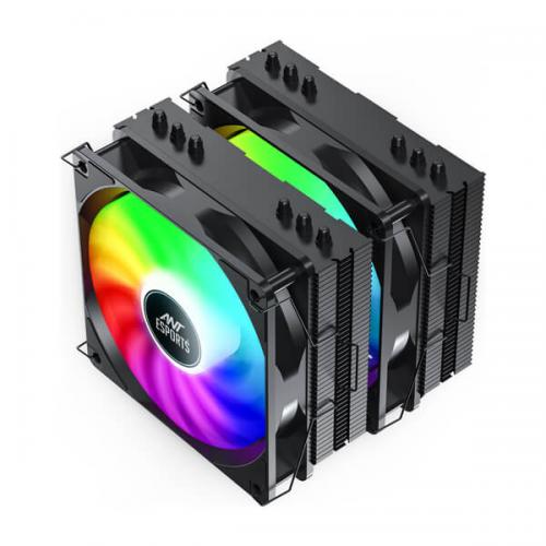 Ant Esports ICE-C621 ARGB 120mm Dual Tower CPU Air Cooler (Black)