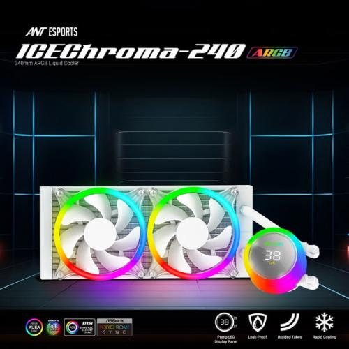 Ant Esports ICE Chroma 240 ARGB 240mm CPU Liquid Cooler (White)