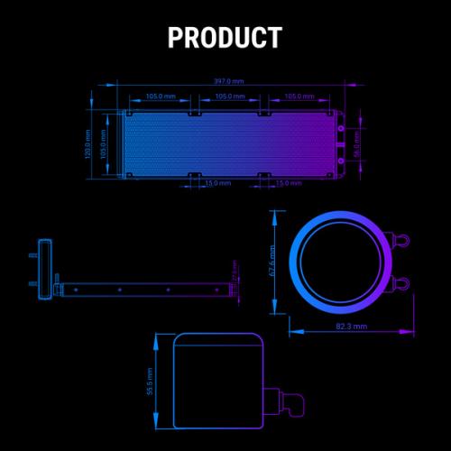 Ant Esports ICE Chroma 360 ARGB 360mm CPU Liquid Cooler (Black)