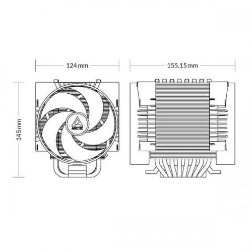 Arctic Freezer 4U M 120mm CPU Cooler (Black)