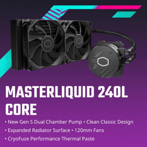 Cooler Master MasterLiquid 240L Core 240mm CPU Liquid Cooler (Black)