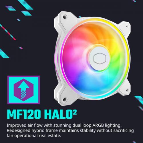 Cooler Master Hyper 212 Halo ARGB CPU Air Cooler (White)