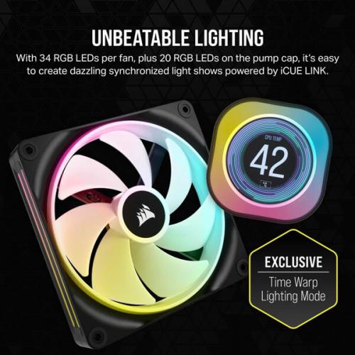 Corsair iCUE Link H170i LCD RGB 420mm CPU Liquid Cooler (Black)