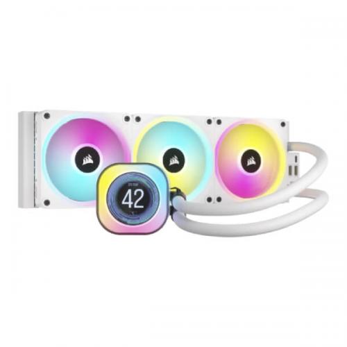 Corsair iCUE Link H150i LCD RGB 360mm CPU Liquid Cooler (White)