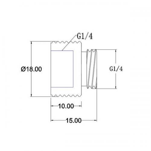 Bykski 10mm Extension Coupler Male to Female - Silver (B-EXJ-10-SNB)