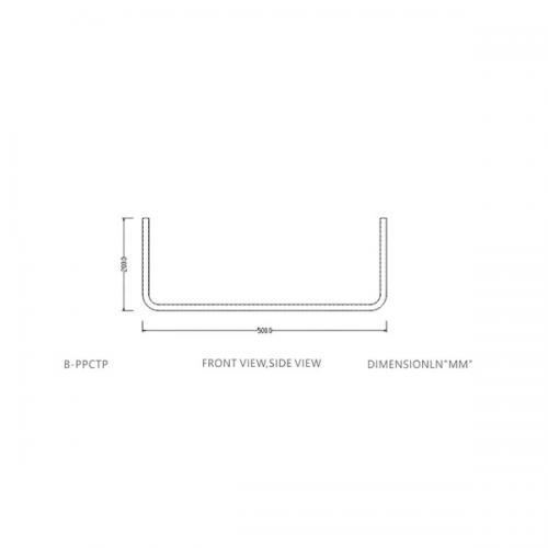 Bykski 500mm/200mm Pre-Bent Double Metal Rigid Tubing 14mm ID x 16mm OD - Chrome Plated Copper (B-PPCTP500X200-16)