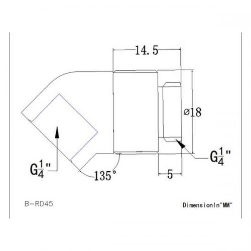 Bykski 45° Rotary Elbow Fitting Male to Female - Silver (B-RD45-X-SNB)