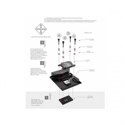 Bykski ARGB CPU Water Block For AMD AM4 Socket - Black (CPU-XPR-B-M-V2) With Intel Bracket (LGA 2066/1200/1151 Socket)