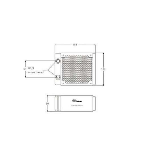 Bykski TK60 V2 RC Series 120mm x 60mm Water Cooling Radiator - Black (CR-RD120RC-TK60-V2)