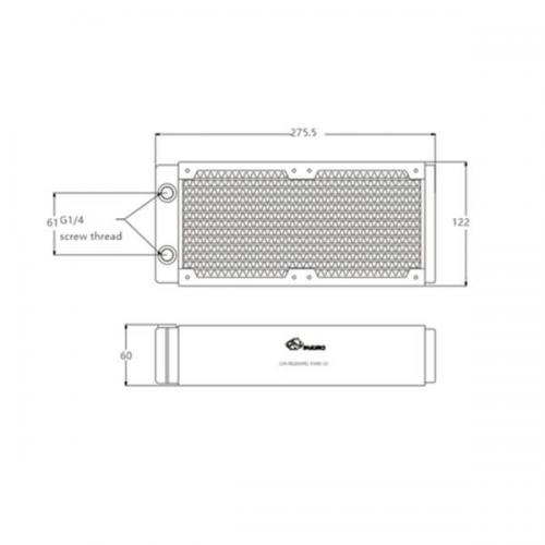 Bykski TK60 V2 RC Series 240mm x 60mm Water Cooling Radiator - Black (CR-RD240RC-TK60-V2)