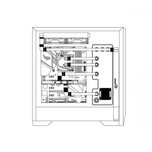 Bykski ARGB Distro Plate For Lian Li Lancool II (RGV-LAN-COOL-P-K) And DDC Pump (B-PMD3-COV)