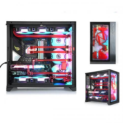 Bykski ARGB Distro Plate For Lian Li PC-O11 Dynamic Front Panel (RGV-LAN-O11-LI-P) And DDC Pump (B-PMD3-COV)