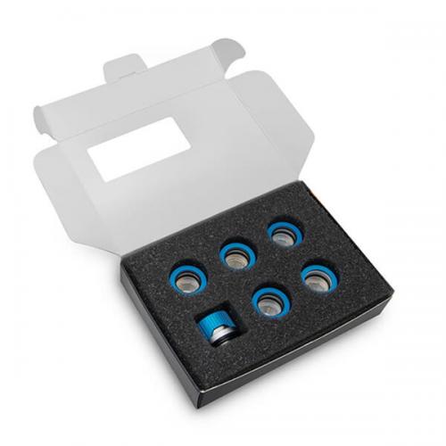 EK-Quantum Torque 6 Pack HDC 14 - Blue Special Edition (10mm ID / 14mm OD - G1/4 - Hard Tube Compression Fittings)