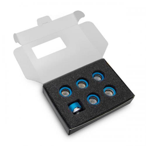 EK-Quantum Torque 6 Pack HDC 16 - Blue Special Edition (12mm ID / 16mm OD - G1/4 - Hard Tube Compression Fittings)