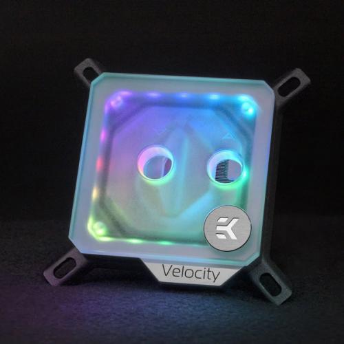 EK-Quantum Velocity D-RGB - Nickel + Frosted Plexi