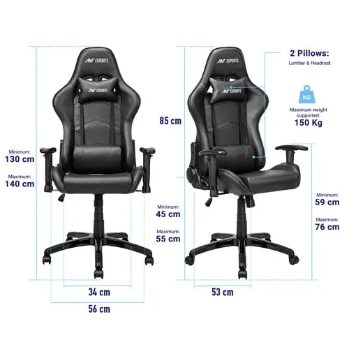 Ant Esports 9077 Ergonomic Black and Red Gaming Chair