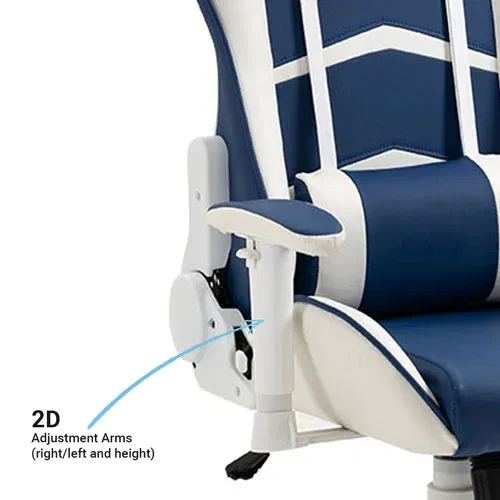 Ant Esports 9077 Ergonomic White and Blue Gaming Chair