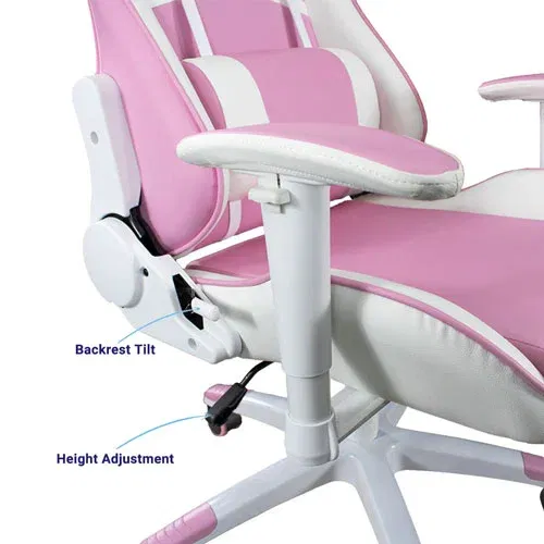 Ant Esports 9077 Ergonomic White and Pink Gaming Chair