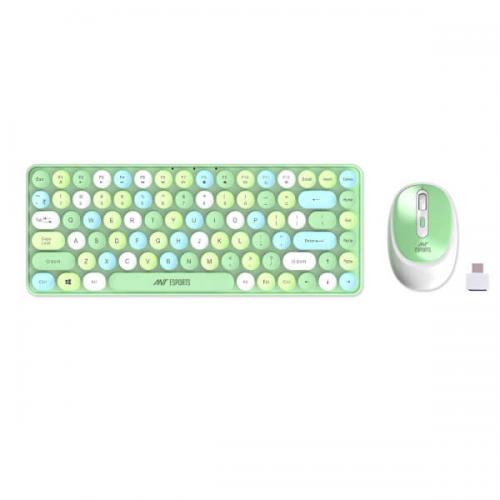 Ant Esports WKM33 Wireless Keyboard and Mouse Combo (Apple Green)