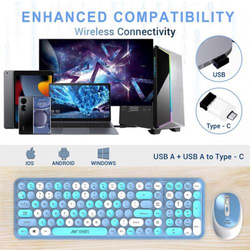 Ant Esports WKM44 Wireless Keyboard and Mouse Combo (Blue)