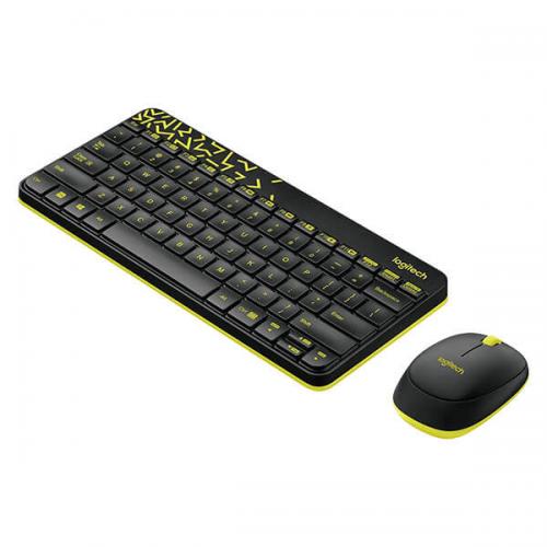 Logitech MK240 Nano Wireless Keyboard and Mouse Combo (Black-Yellow)