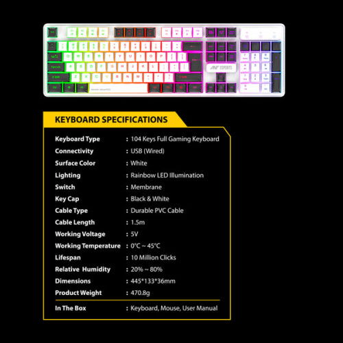 Ant Esports KM1610 Gaming Keyboard and Mouse Combo