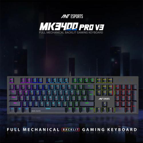 Ant Esports MK3400 Pro V3 Mechanical Gaming Keyboard Outemu Blue Switches