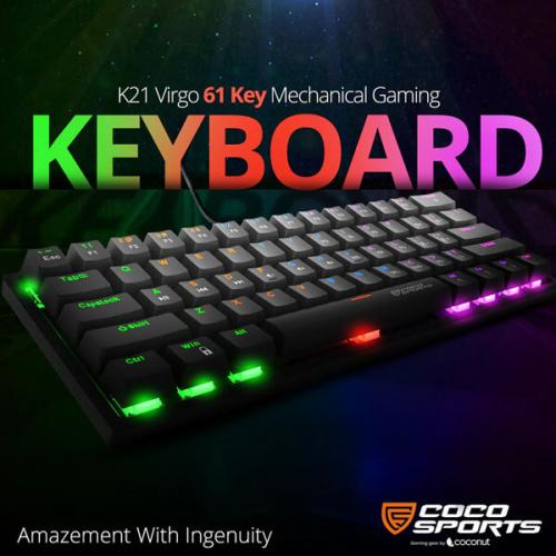 Coconut K21 Virgo Mini Mechanical Gaming Keyboard with Outemu Red Switches