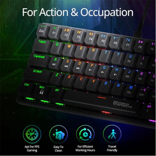 Coconut K21 Virgo Mini Mechanical Gaming Keyboard with Outemu Red Switches