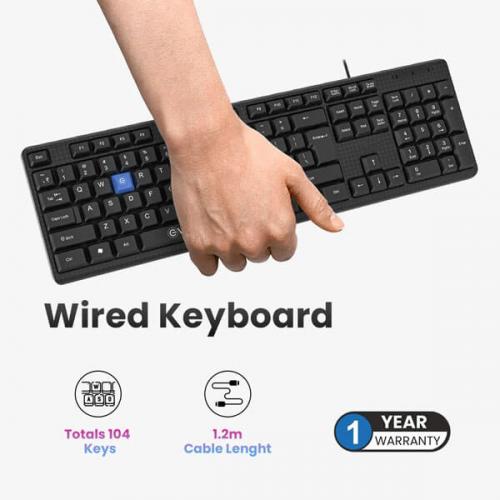 EVM Wired Keyboard - Black (EVM-WDK-216)