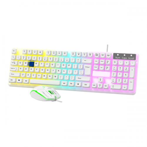 EVM EnHawk 7B23 Gaming Keyboard and Mouse Combo (White)