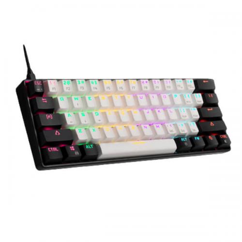 Gamdias Aura GK2 60% Tactile Red Switches Mechanical Gaming Keyboard (White- Black)