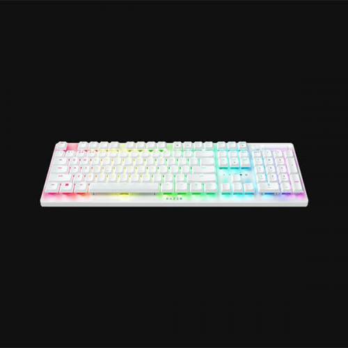 Razer DeathStalker V2 Pro Wireless Gaming Keyboard Low-Profile Clicky Optical Purple Switches (White)