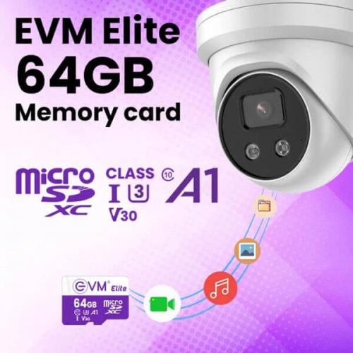 EVM Elite 64GB microSD XC Class 10 U3 V30 Memory Card