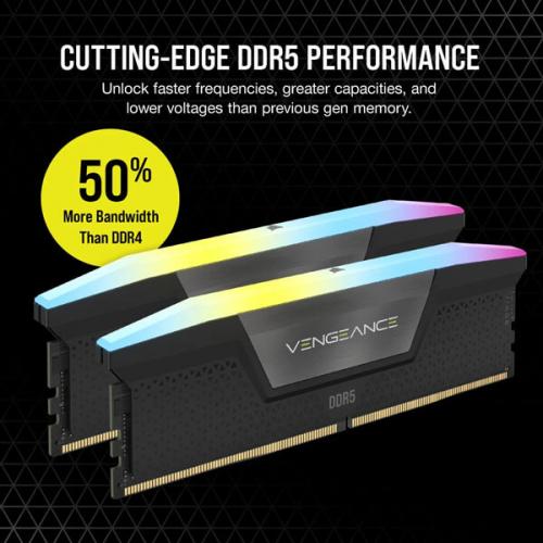 Corsair Vengeance RGB 32GB (16GBx2) DDR5 6000MHz Ram (Black)