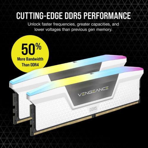 Corsair Vengeance RGB 32GB (16GBx2) DDR5 6000MHz Ram (White)