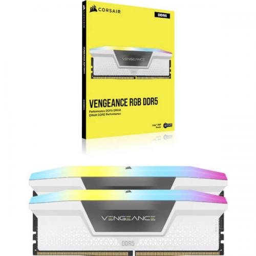 Corsair Vengeance RGB 32GB (16GBx2) DDR5 6000MHz Ram (White)