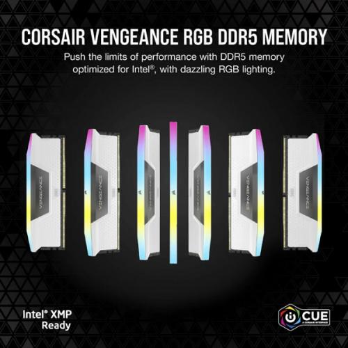 Corsair Vengeance RGB 64GB (32GBx2) DDR5 6000MHz Ram (White)