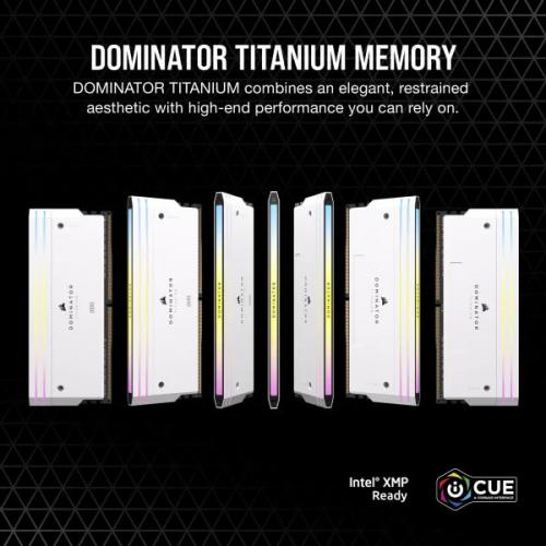 Corsair Dominator Titanium RGB DDR5 32GB (16GBx2) 7200MHz RAM (White)