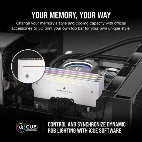 Corsair Dominator Titanium RGB DDR5 32GB (16GBx2) 7200MHz RAM (White)