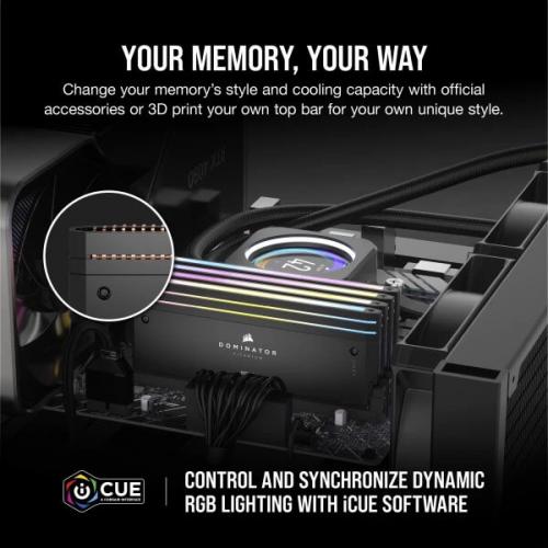 Corsair Dominator Titanium RGB DDR5 96GB (48GBx2) 6600MHz RAM (Black)