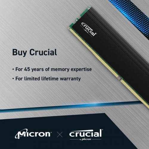 Crucial Pro 32GB (16GBx2) DDR4 3200MHz Desktop Ram