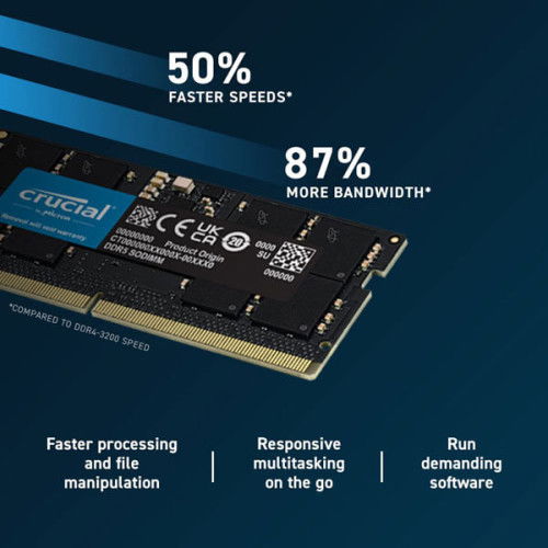 Crucial 8GB (8GBx1) DDR5 4800MHz Laptop RAM