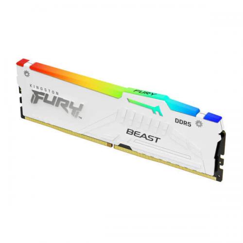 Kingston Fury Beast RGB EXPO 16GB (16GBx1) DDR5 6000MHz Desktop RAM (White)