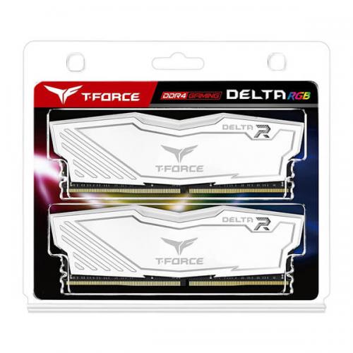 TeamGroup T-Force Delta RGB 32GB (16GBx2) DDR4 3600MHz Desktop RAM (White)